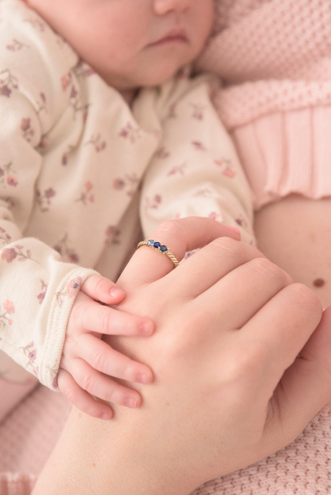 Shared Prong Birthstone Rope Ring