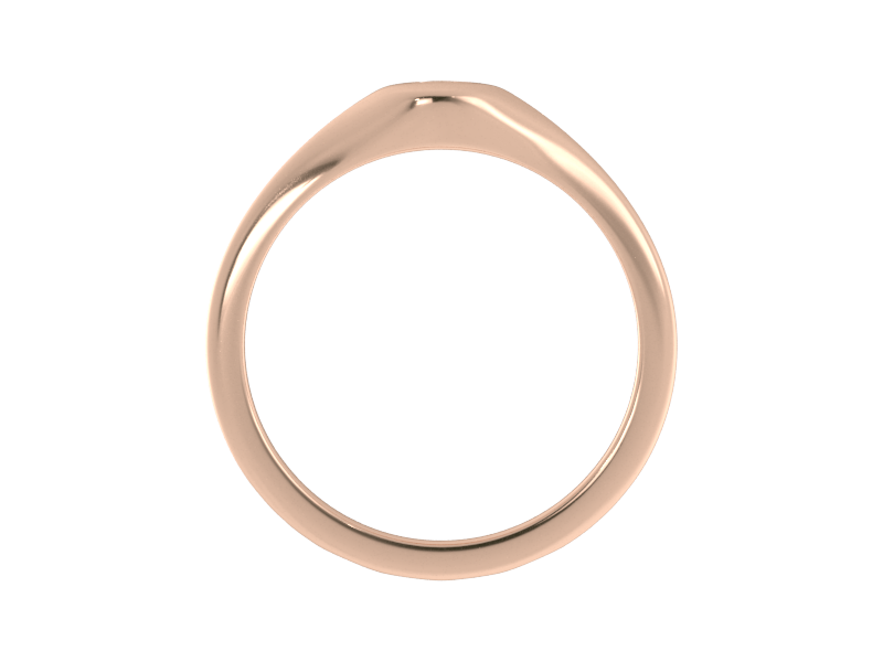 Minimalist Ladies’ Signet Ring – Custom Script Initial, Solid 14K Rose Gold