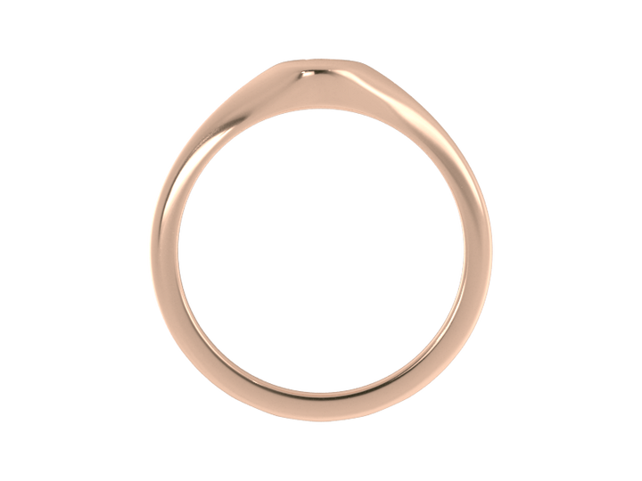 Minimalist Ladies’ Signet Ring – Custom Script Initial, Solid 14K Rose Gold