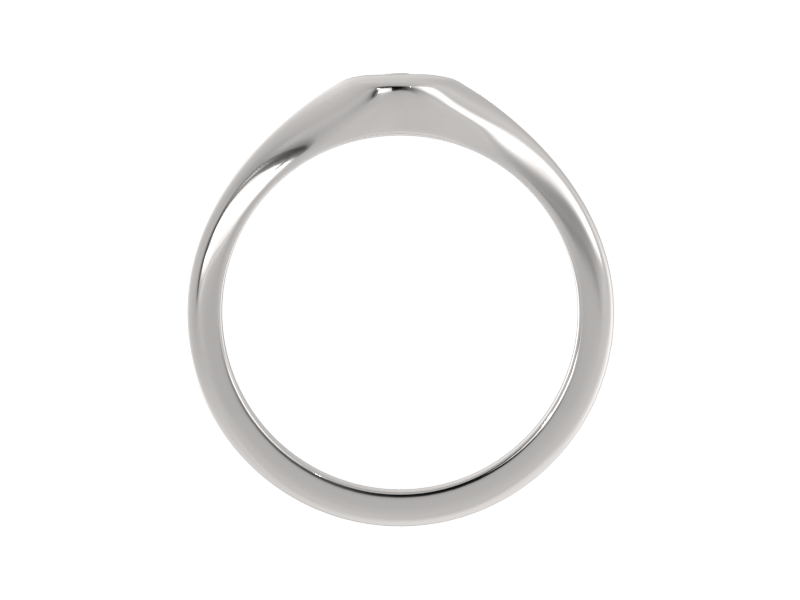 Minimalist ladies’ signet ring with custom script initial in solid gold or silver. Dainty, heirloom-quality personalized jewelry for women.