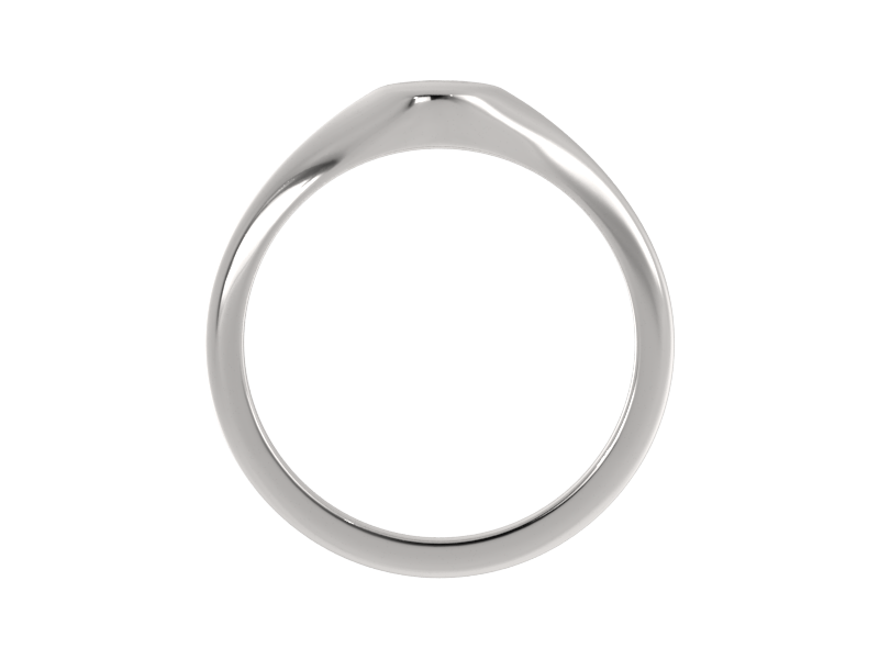 Minimalist ladies’ signet ring with custom script initial in solid gold or silver. Dainty, heirloom-quality personalized jewelry for women.