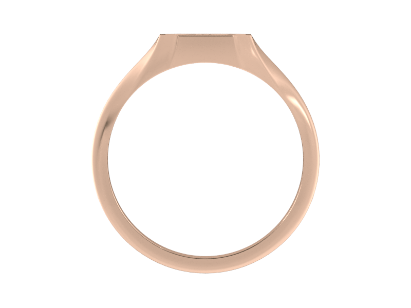 Classic men's signet ring, traditional octagonal face, custom initial in solid 14k rose gold. Heavyweight, heirloom quality personalized gift for men.