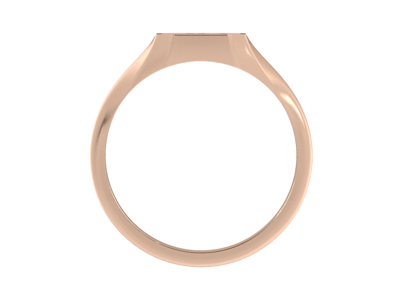 Classic men's signet ring, traditional octagonal face, custom initial in solid 14k rose gold. Heavyweight, heirloom quality personalized gift for men.