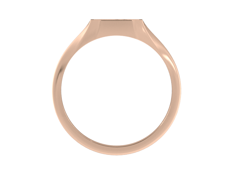 Classic men's signet ring, traditional octagonal face, custom initial in solid 14k rose gold. Heavyweight, heirloom quality personalized gift for men.