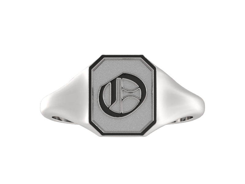 Classic men's signet ring, traditional octagonal face, custom initial in solid 14k gold or sterling silver. Heavyweight, heirloom quality personalized gift for men.