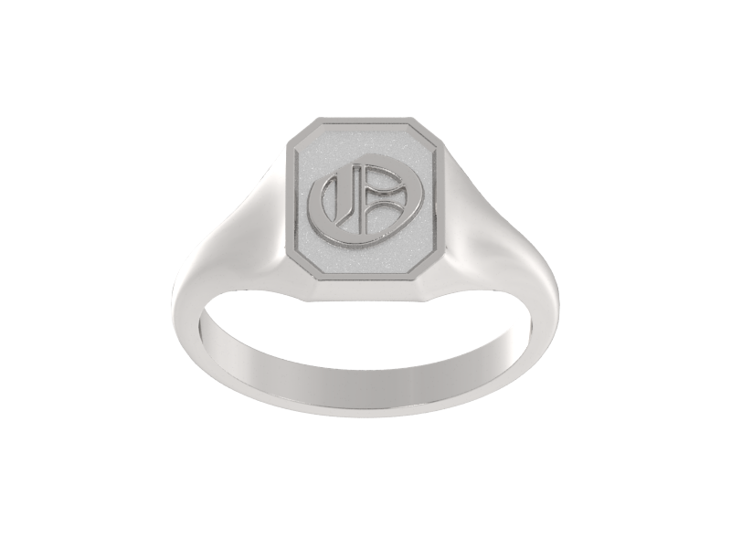 Classic men's signet ring, traditional octagonal face, custom initial in solid 14k gold or sterling silver. Heavyweight, heirloom quality personalized gift for men.