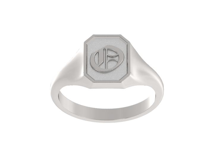 Classic men's signet ring, traditional octagonal face, custom initial in solid 14k gold or sterling silver. Heavyweight, heirloom quality personalized gift for men.