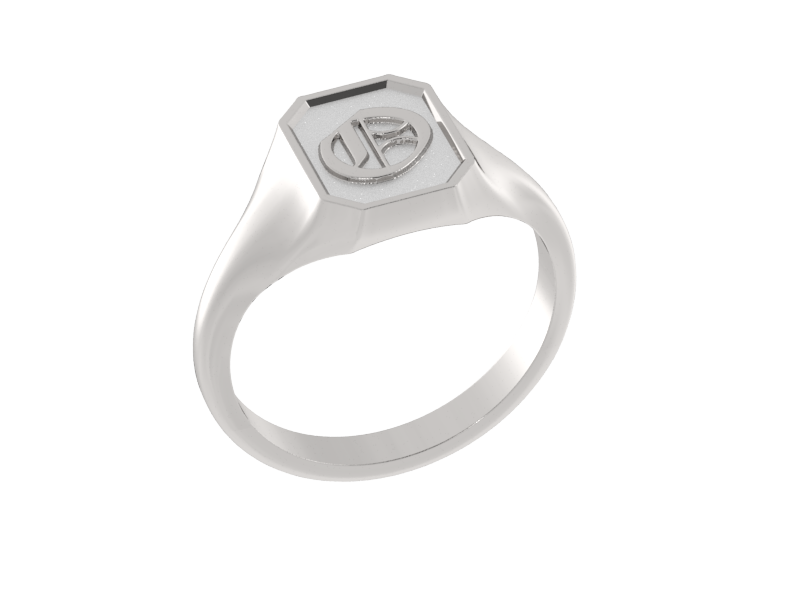 Classic men's signet ring, traditional octagonal face, custom initial in solid 14k gold or sterling silver. Heavyweight, heirloom quality personalized gift for men.