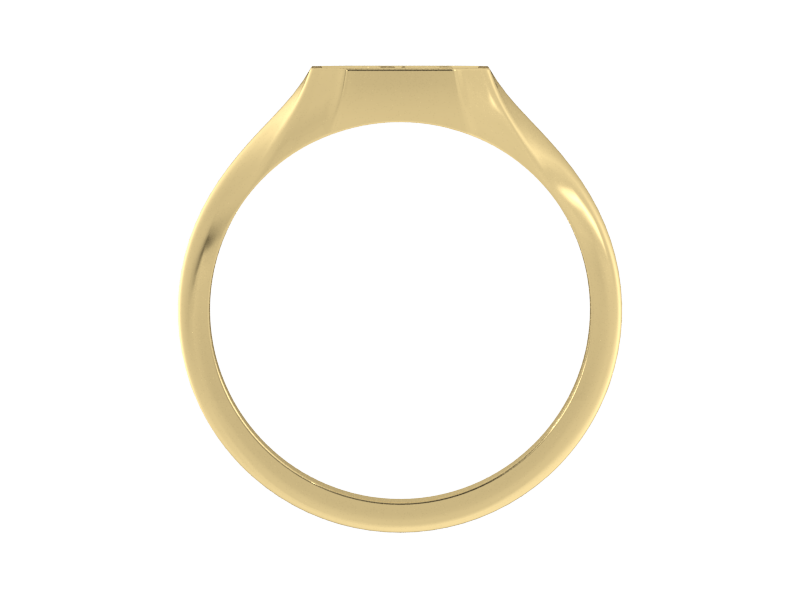 Classic men's signet ring, traditional octagonal face, custom serif initial in solid 14k yellow gold. Heavyweight, heirloom quality personalized gift for men.