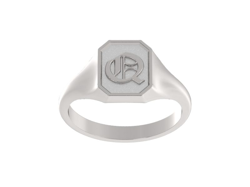 Classic men's signet ring, traditional octagonal face, custom initial in solid 14k gold or sterling silver. Heavyweight, heirloom quality personalized gift for men.