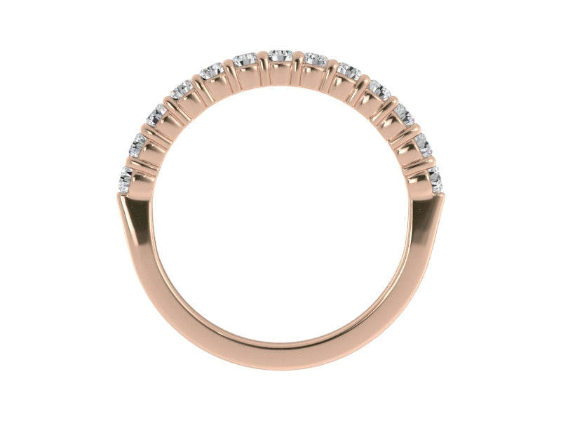 14K Rose Gold Shared Prong Diamond Band
