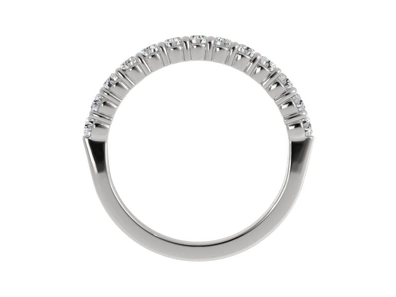 14K White Gold Shared Prong Diamond Band
