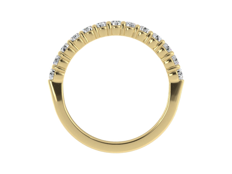14K Yellow Gold Shared Prong Diamond Band
