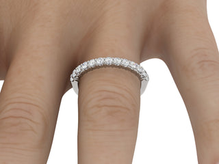 14K White Gold Shared Prong Diamond Band