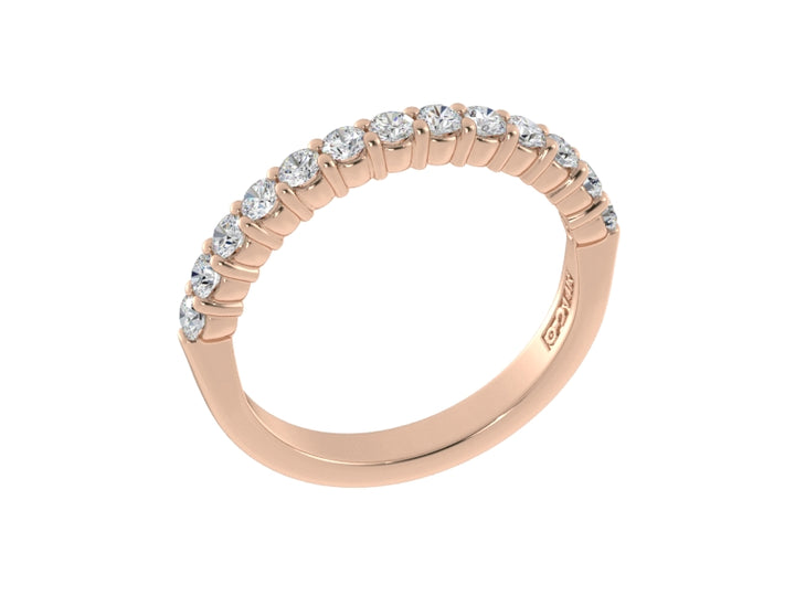 14K Rose Gold Shared Prong Diamond Band