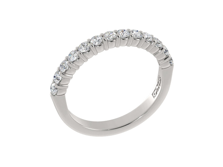 14K White Gold Shared Prong Diamond Band