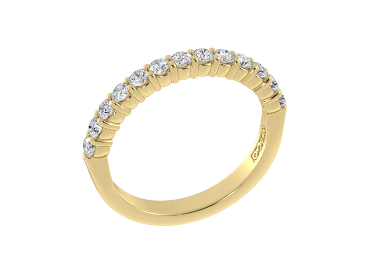 14K Yellow Gold Shared Prong Diamond Band