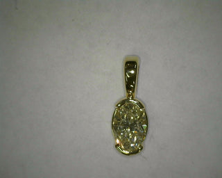 14KY .72ct OV Half Bezel Diamo