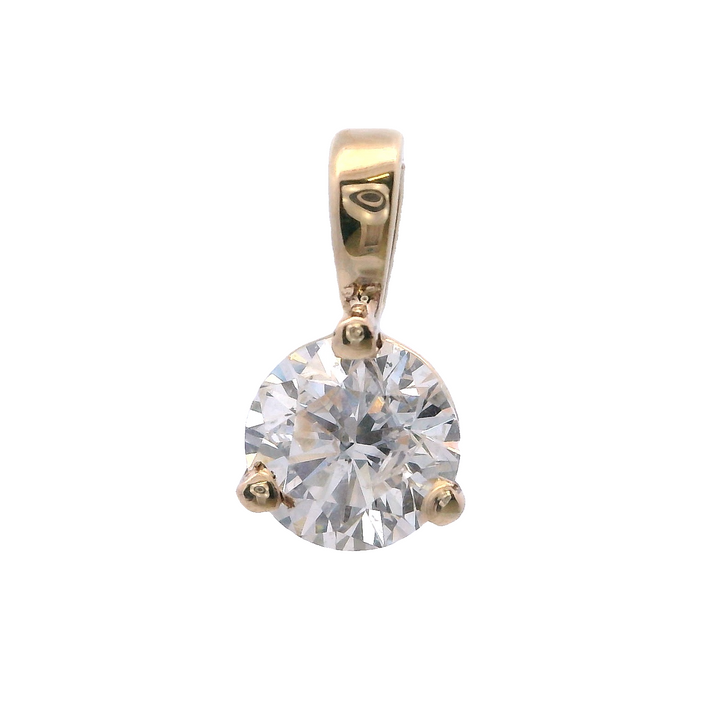 14K Yellow Gold Diamond Solitaire Pendant (0.35 carat)