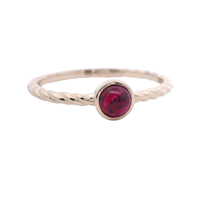 14KY 4mm CAB Ruby Stack Ring