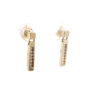 14KY .10tcw Drop Dia Earrings