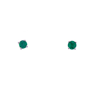 14KW 3mm Emerald 4-Prong Studs