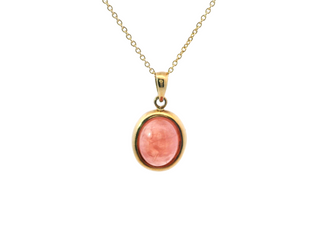 18K Yellow Gold Rhodochrosite Pendant