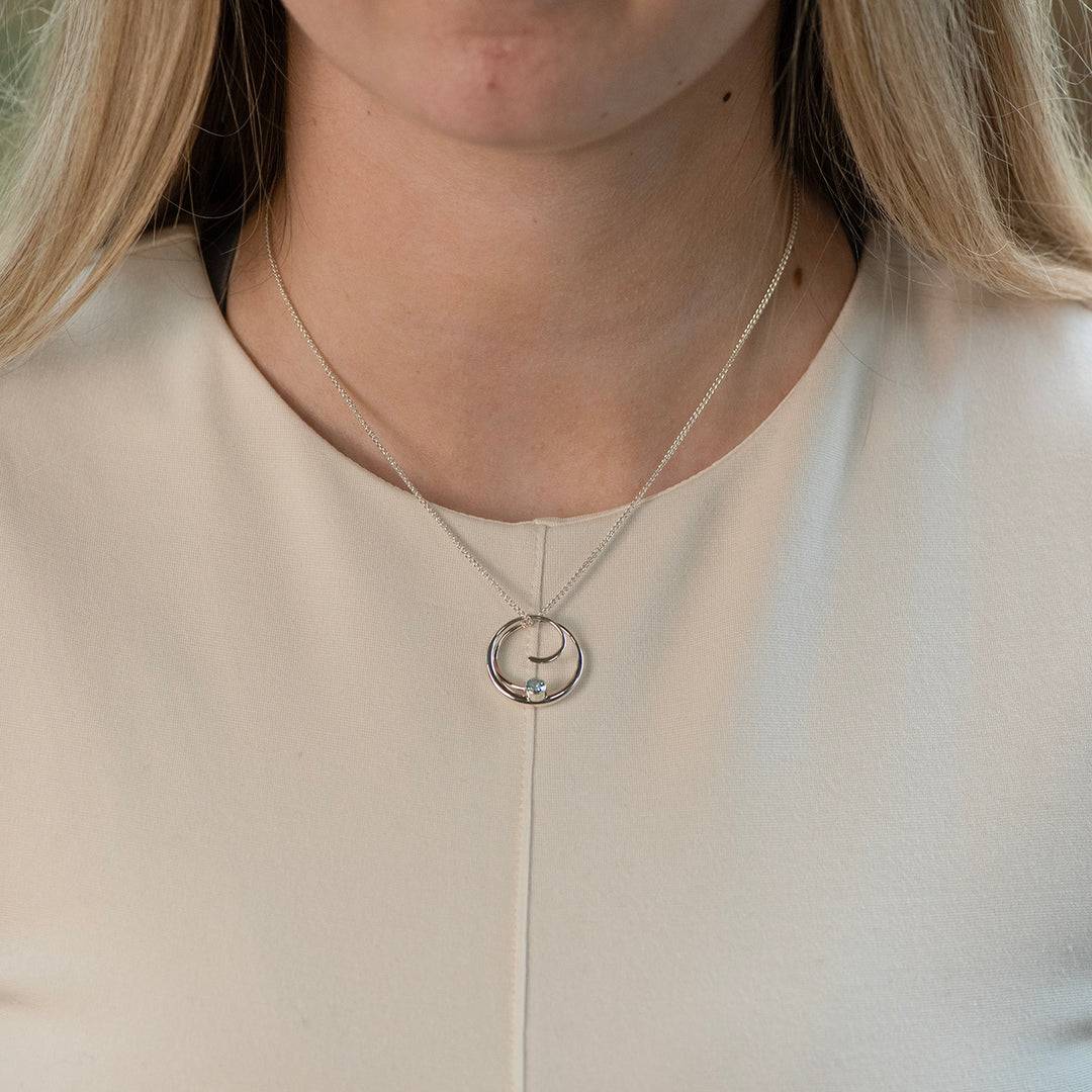 SS Petite Bindu Pendant Blue T