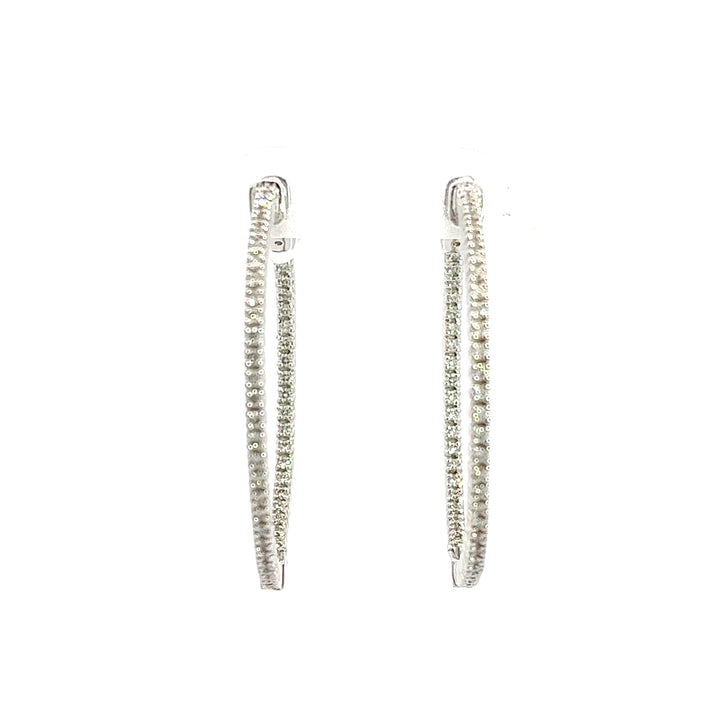 Inside-Out Diamond Hoop Earrings In White Gold