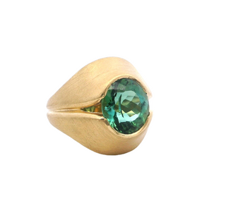 Green Tourmaline Mens Ring