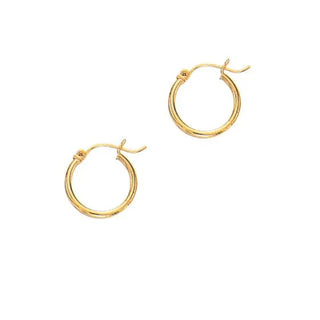 14K Yellow Gold 2x15mm Hoop Earring