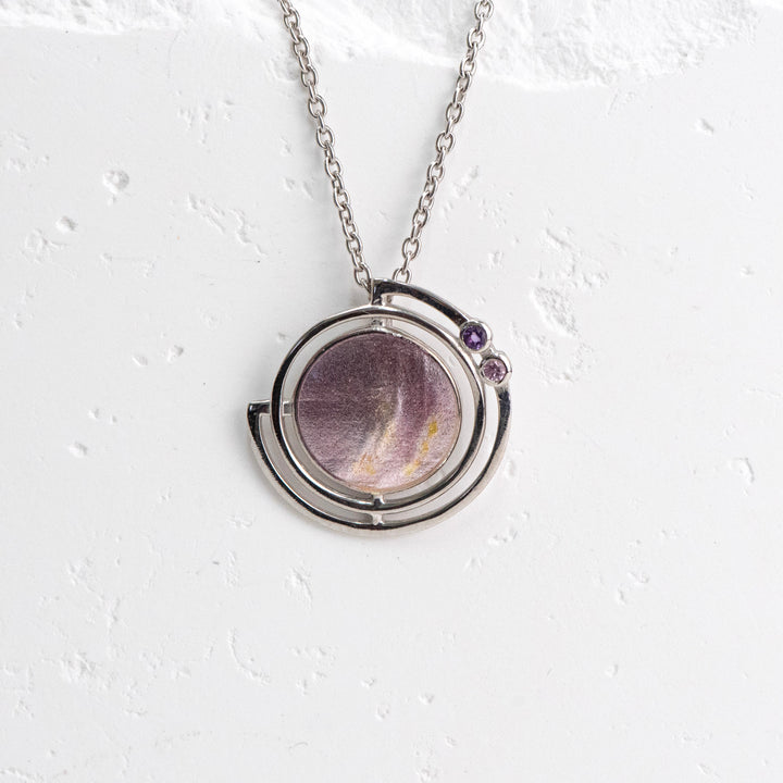 Purple Round Planet with Rings