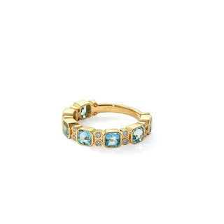 Geometrix Blue Topaz & Diamond Ring