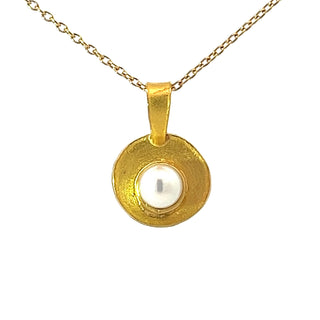 22 Karat Gold Cultured Pearl Pendant