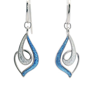 SS Blue Marquise Wire Earrings