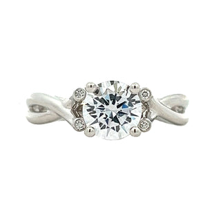 Crossover Diamond Accent Engagement Ring Semi-Mount In White Gold