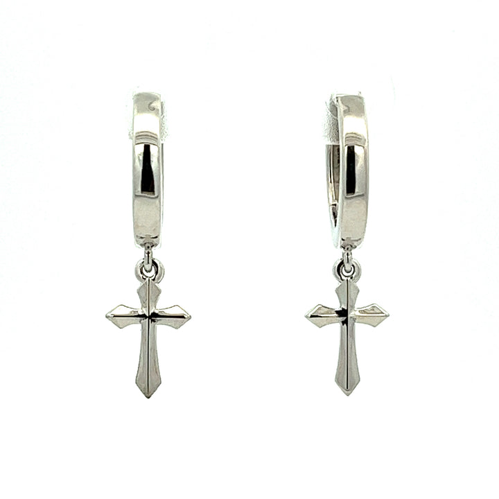 14KW Cross drop earrings