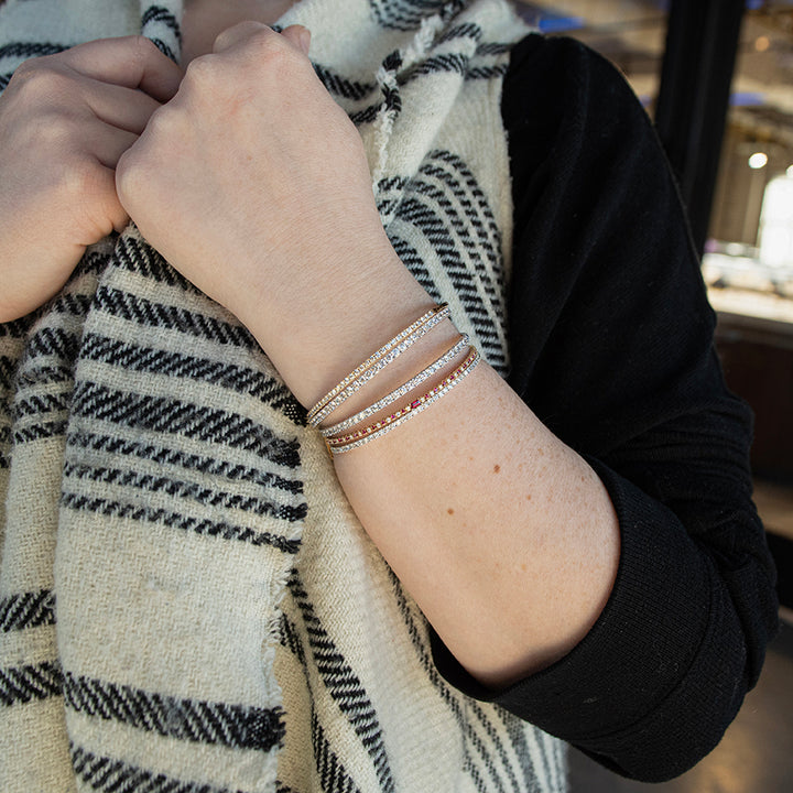 14KY Ruby & Dia Flex Bangle BG