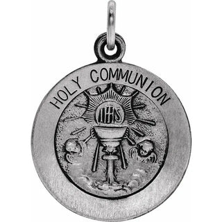 Sterling Silver 15 mm Round Holy Communion Medal