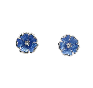 SS Blue Rose Post Earrings