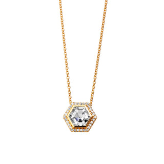18KY Hex Rock Crystal Necklace