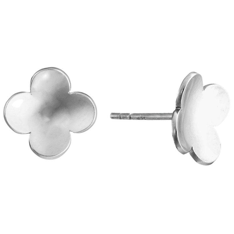SS 12mm Petal Flower Stud Earr
