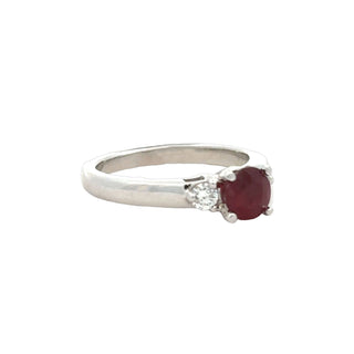 14KW 0.85ct RD Ruby and 2=0.21