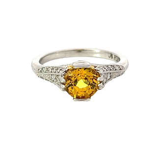 Platinum Yellow Sapphire Ring
