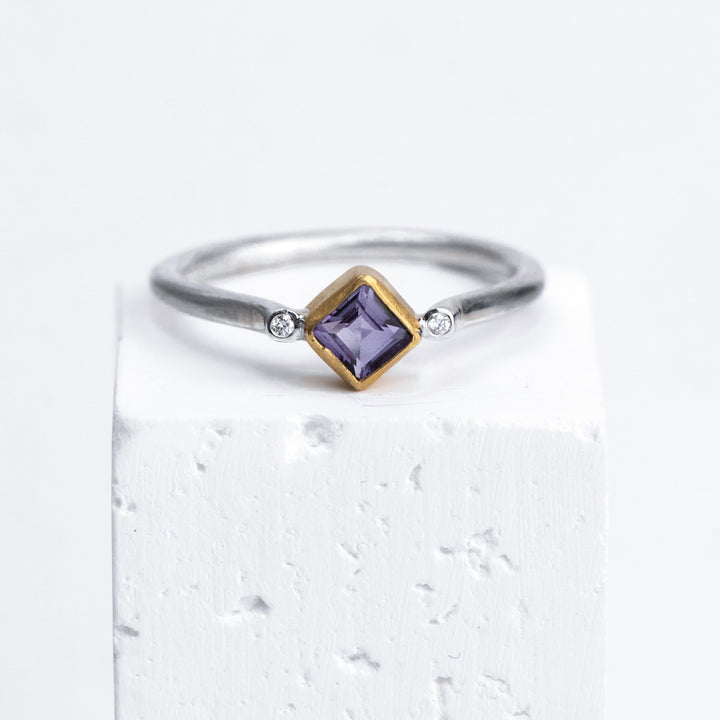 Sterling Silver and 22k Yellow Gold "JAIPUR" Amethyst Ring