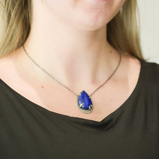 Sterling Silver Lapis Lazuli & Topaz Pendant