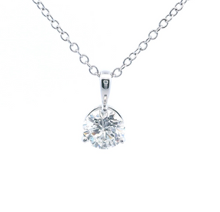 14KW Solitaire Pendant Necklace