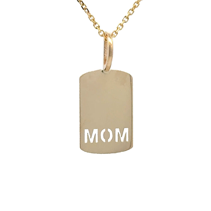 14K Yellow Engravable Mom Charm/Pendant