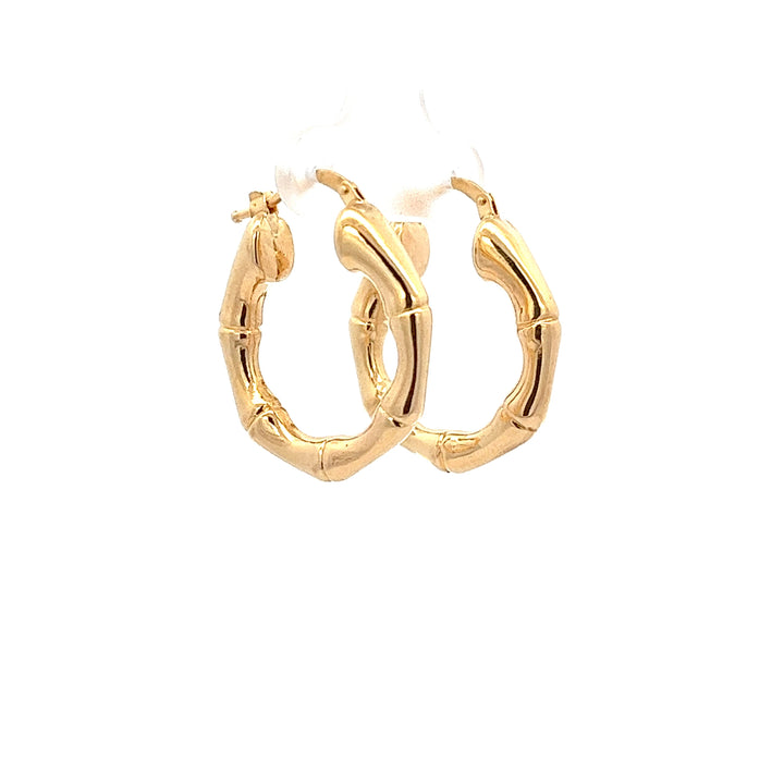 14K Medium 25mm Bamboo Hoops