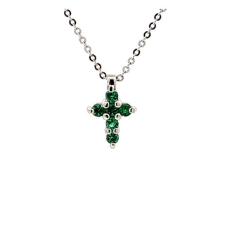 14KW Small AA Emerald Cross 16